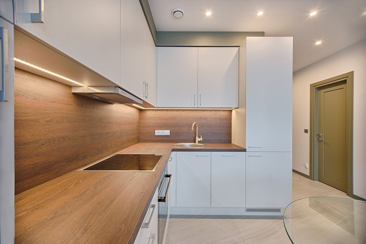 well-lit modern interior with smart speakers and ambient lighting controls
